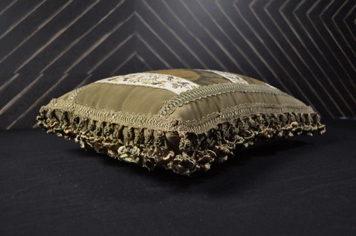 Handgewebte Wolle Aubusson Überwurf Kissenbezug Antik Französisch Gobelin Kissen 14x20 - Bild 9 von 12