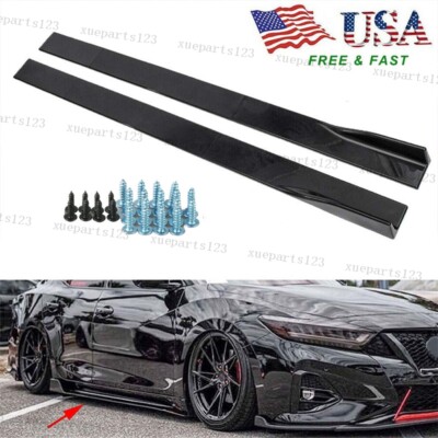 2m Carbon Fiber Style For Nissan Altima 2008-2022 Side Skirt Splitter Lip xue