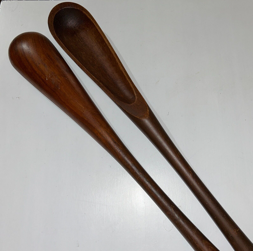DANSK Jens Quistgaard Teak Salad Serving Spoons ~ Mid Century ~ 15.5" DANMARK - Picture 2 of 6
