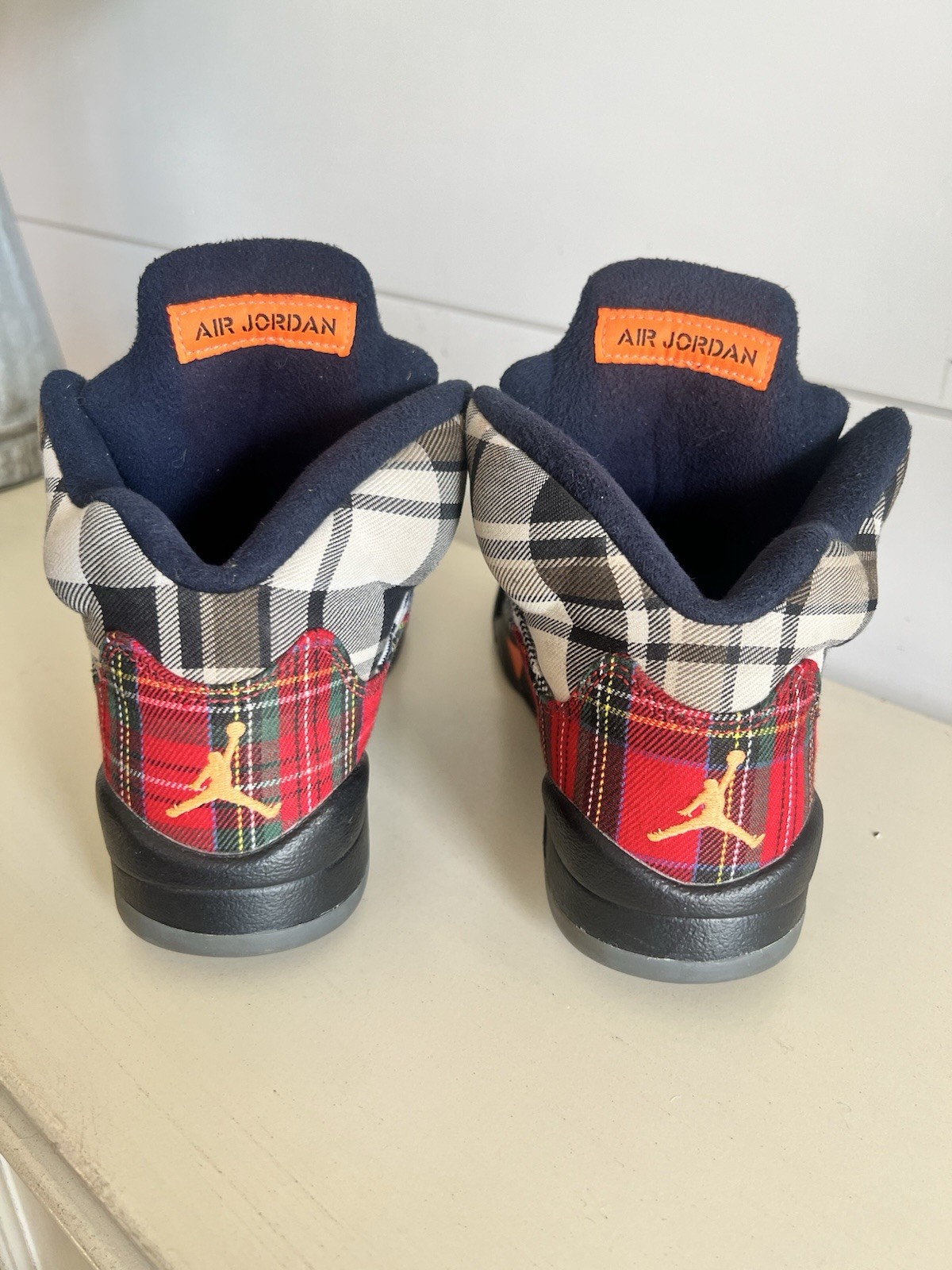 Nike Air Jordan 5 Retro "Plaid" (GS) Black and Total Orange Youth Size 5Y image 4