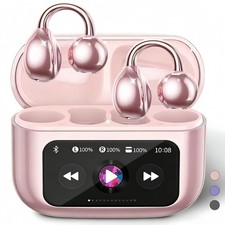 Open Ear Earbuds,Clip On Earbuds Wireless Bluetooth 6.0 with LCD Touchscreen,...