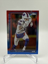2025 Topps Chrome Football #32 Khalil Shakir Red, White, and Blue Refractor