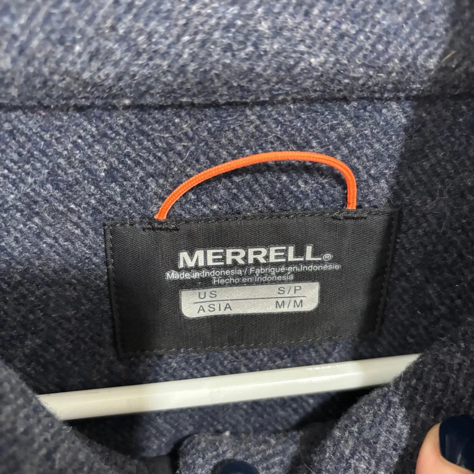 Merrell Women's Wool Blend Button Front Barn Chore Jacket Navy Gray Size Small - Image 3 of 4