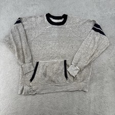 True Vtg 60s Blank Sweatshirt Small Grey Mens L Two Tone Gray 70s Distressed