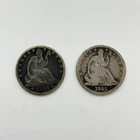(LOT OF 2) 1845-O 1854-O 50c Seated Liberty Half Dollar Silver New Orleans Coin