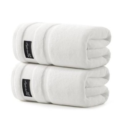 Large Bath Towels Set 2 Piece, 100% Cotton, 31x63 in,Heavyweight 2 Pack White