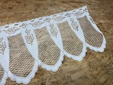 Vintage Fenstergardine Scheibengardine 210x40 cm weiß Spitze Landhaus Shabby