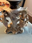 😍 Ca. 1870s Victorian Porcelain Boudoir Kerosene oil lamp Of Courting Couple 🔥 — photo 5