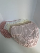 Vtg Fruit Of The Loom Nylon Panties Lot Of 5 Sz 10 Lace Sheer Shiny Granny