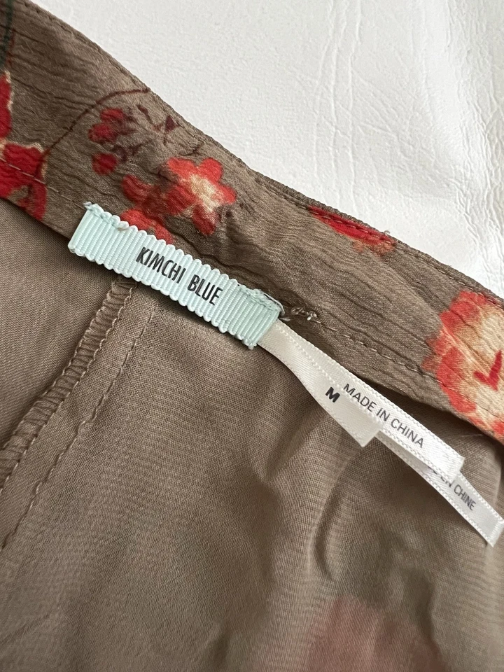 Micro Pantalones Cortos Kimchi Azul Floral Transparente Talla Mediana Bohemio Playa Foto 3 de 4