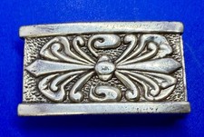 Southwestern Pattern Vintage Silver Color Rectangular Buckle To Fit Your 1" Belt