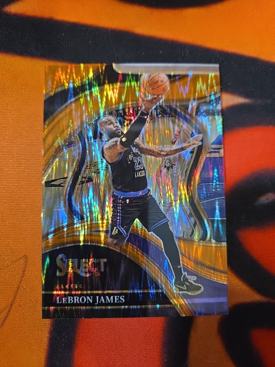 2023/24 PANINI SELECT Lebron James COURTSIDE ORANGE FLASH PRIZM #266 Lakers
