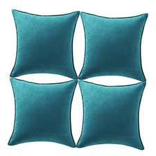 4 Packs Decorative Throw Pillow Covers 18x18 18" x 18" Pack of 4 Teal