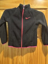 Black / Pink Nike Zip Up Jacket Child Size 6/Medium