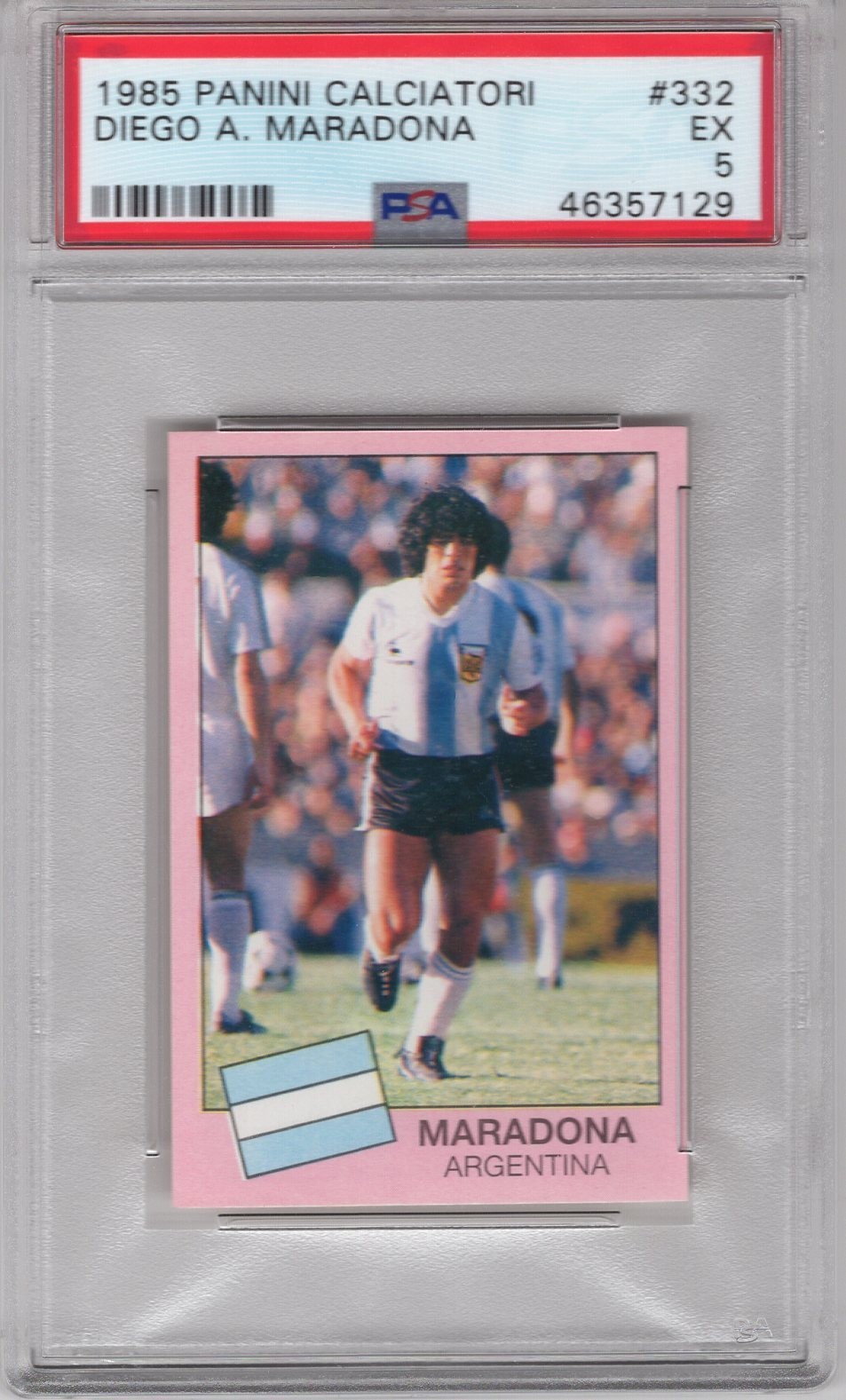 DIEGO MARADONA 1985 PANINI CALCIATORI SOCCER #332 PSA 5 EX **ARGENTINA**