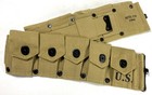 WWII US ARMY INFANTRY M1 GARAND RIFLE 10 POCKET AMMO BELT OD#3 KHAKI — photo 1