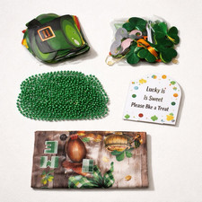 St. Patrick's Day Party Decor Set Banner Shamrock Garland Flag Green Beads