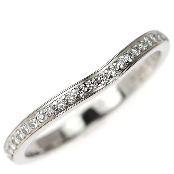 Cartier Pt950 Diamond Ring Ballerina Curve No.50 - Auth free shipping from Japan