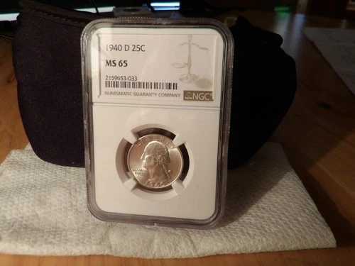 1940-D Washington 25C (#14984) NGC MS65. White