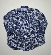 ROBERT GRAHAM Button Front Long Sleeve Shirt Men's 2XLT Blue Purple Black White 