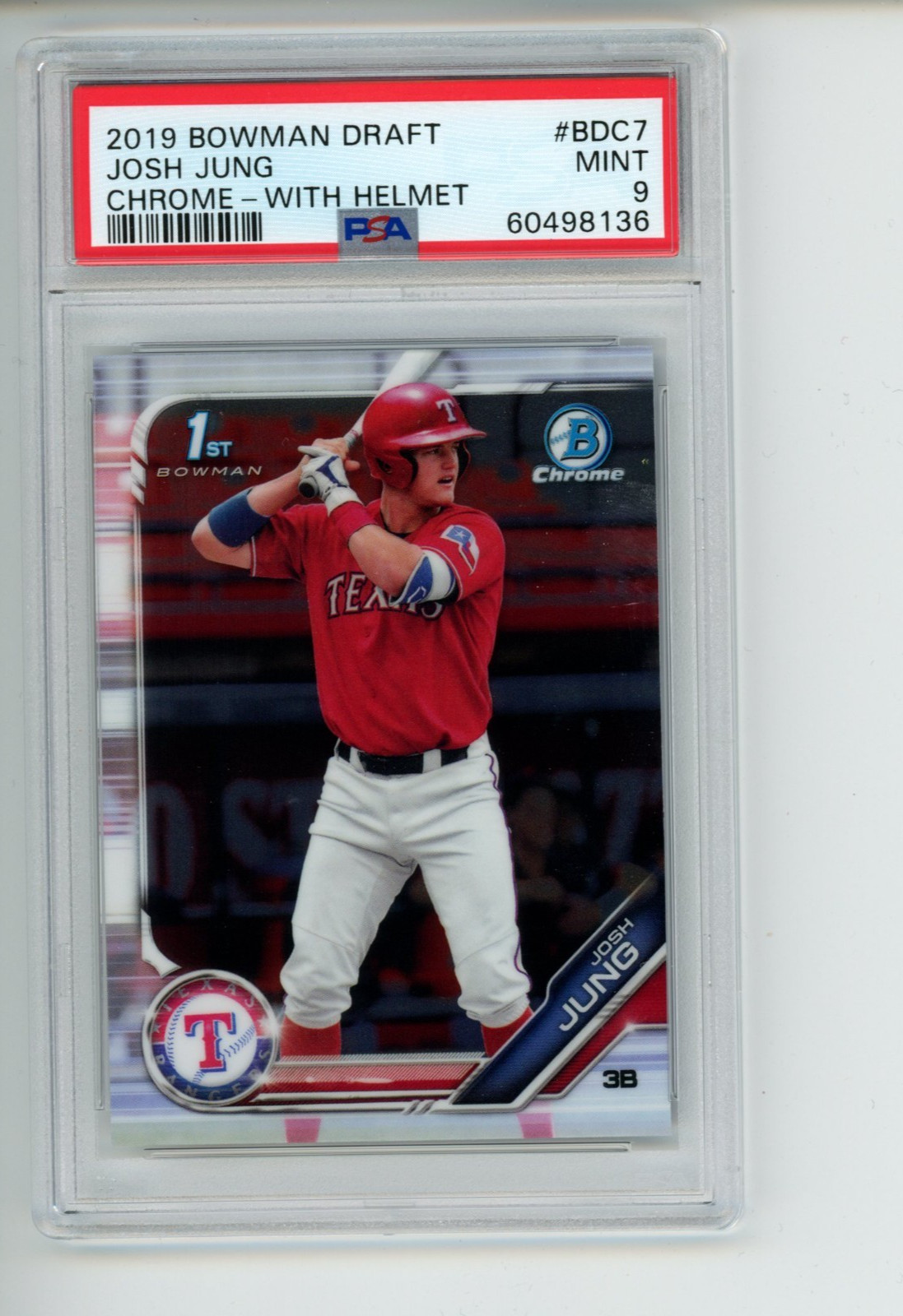 2019 Bowman Chrome Draft Josh Jung #BDC-7 1st Prospects PSA 9 MINT (136)