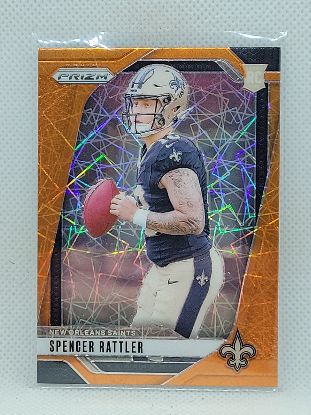 Spencer Rattler 2024 Prizm Football Orange Lazer Prizm Rookie #388 NrMt