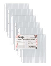 Better Kitchen Products Recipe Card Page Protectors, 100 4 x 6 inches, Clear