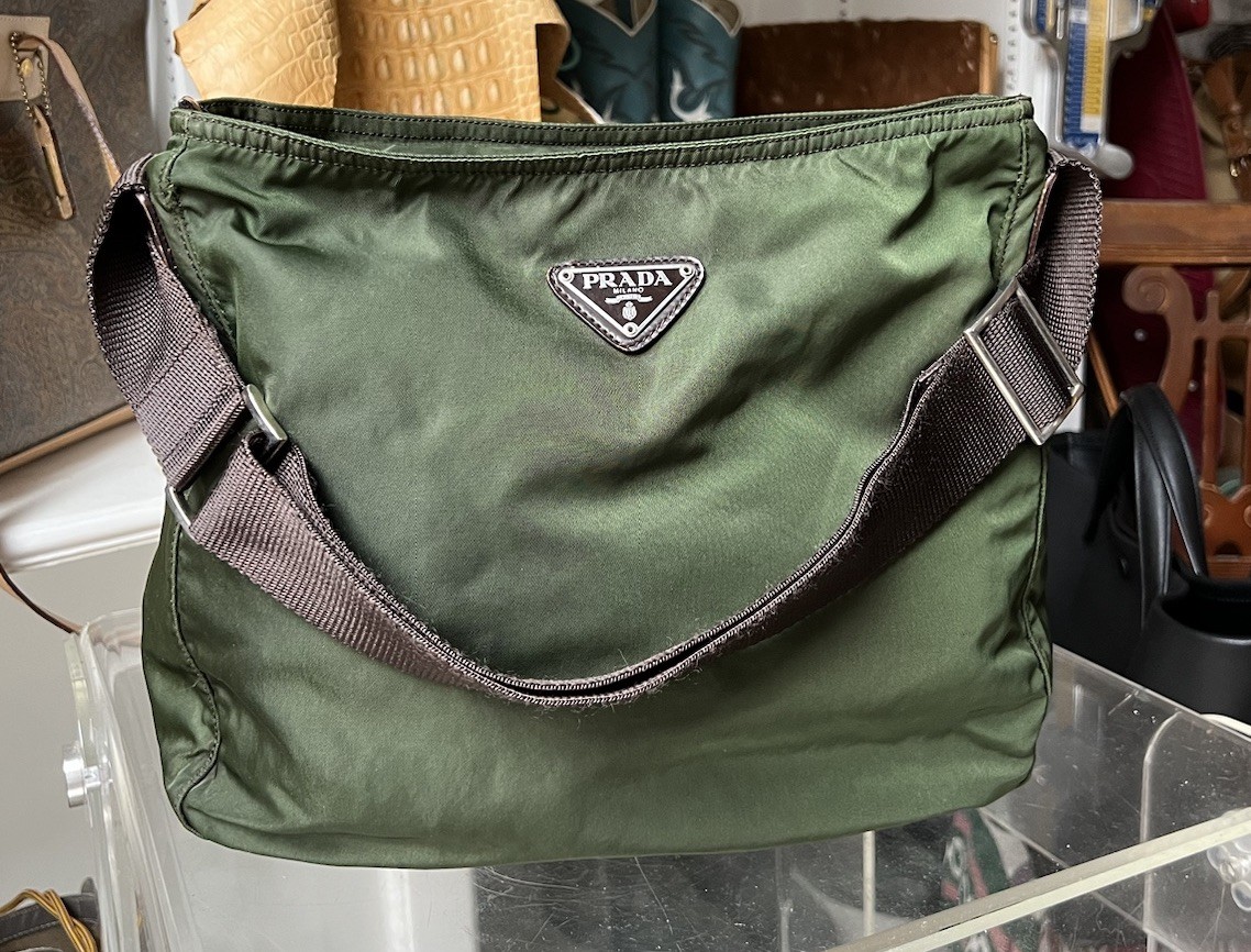 Prada Tessuto Rare Green Nylon Large Sport Bag Adjustable Strap | eBay