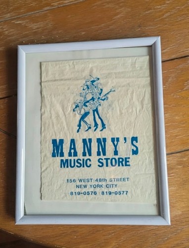 Vintage Manny's Music Plastic Stick Bag 1960's RARE