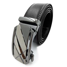 Genuine Leather Mens Ratchet Belt Belts For Men Adjustable Automatic Buckles