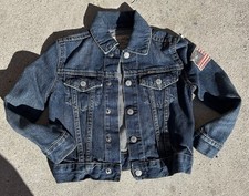 Vintage Polo Ralph Lauren Toddlers Blue Denim Flag Patch Jacket Size 4T 