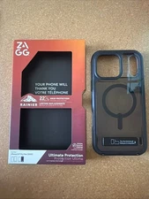 ZAGG Rainier Snap With Kickstand For Apple IPHONE 17 PRO MAX Smoke Black USED