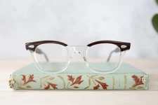 Vintage American Optical eyeglass frames USA NOS Two tone Red dot 42-22 Preppy