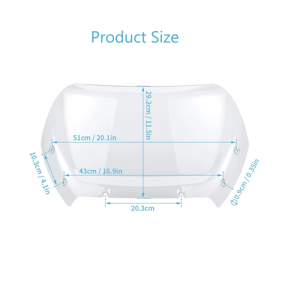 Divisor de viento de parabrisas de onda transparente de 11,5" para Harley CVO Road Glide FLTRXSE Foto 4 de 4