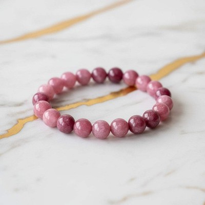 Lepidolith Kugelarmband 8mm - Edelstein Kristall Mineralien Heilstein Schmuck