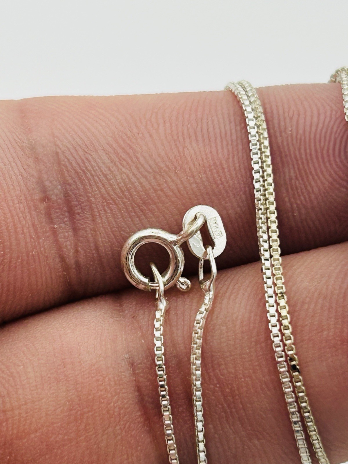 Solid 925 Sterling Silver 18” Box Chain Necklace … - image 6