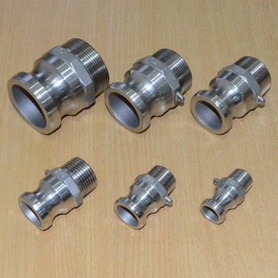 1/2'' 1'' 3'' in Type F Camlock Male Adapter to Male NPT Stainless Steel Fitting