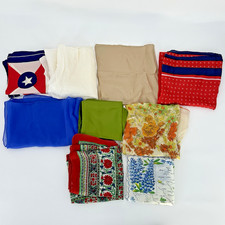 Vintage Scarves Scarf Lot Of 9 Silk Rayon Cotton Prints Japan Italy Retro Flawed