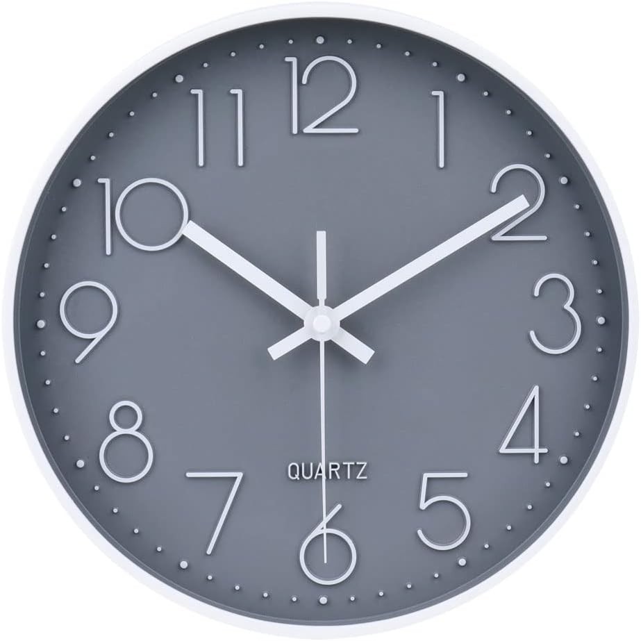 Contemporary 10-Inch Silent Clock: Perfect for Bedrooms, Kitchens & Living Rooms