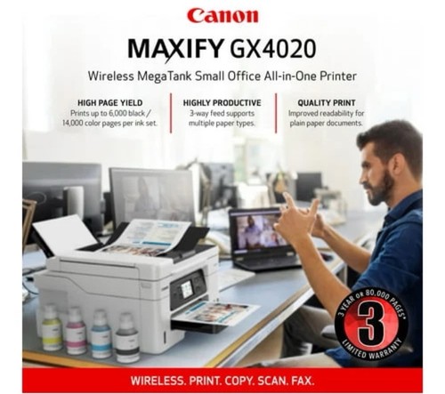 Canon Maxify GX4020 Wireless Versatile MegaTank Compact All In One Color Printer - 第 14/14 張圖片