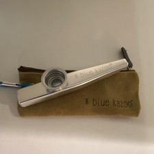 Blue Kazoo Metal Kazoo with Carrying Pouch and Carrying Case Musical Instrument