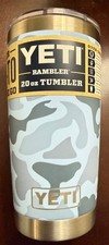 YETI Rambler 20oz. Tumbler With Magslider Lid BLUE CAMO NEW