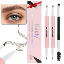 evpct 2Pcs Midium Brown Magic Microblading Dual-Ended Eyebrow Contouring Pen ...