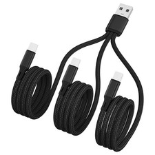 Multi USB-C Cable 4FT, 3 in 1 Multiple Type C Charging,3A Splitter Black
