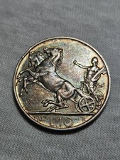 ITALY 10 Lira 1927 R - Silver 0.835 - Vittorio Emanuele III. aXF