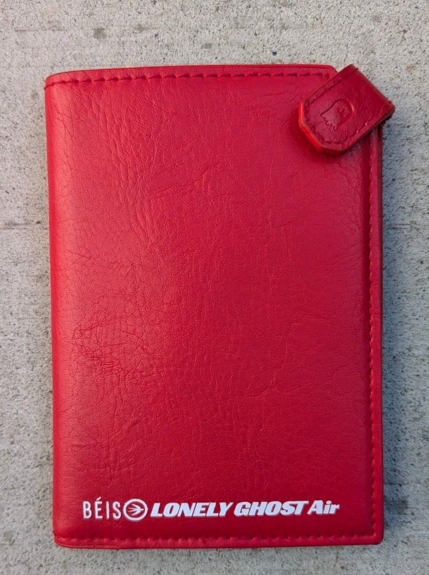 Beis X Lonely Ghost Air Travel Passport Wallet Red LGA EUC HTF