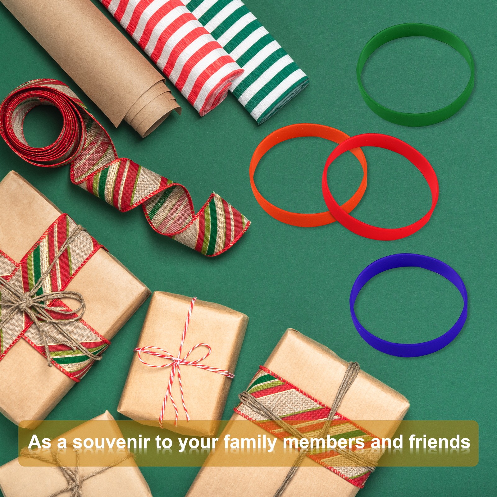 60 Pcs Unisex Rubber Bracelets Silicone Sports Wristbands Dark Blue