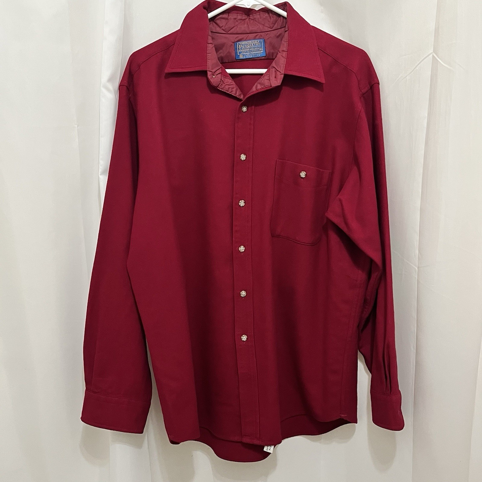 Vtg Pendleton Virgin Wool Button Front Shirt Sz L… - image 1