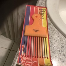 Afro Pick Comb Original Old School 1980's Vintage Nylon Steel 12