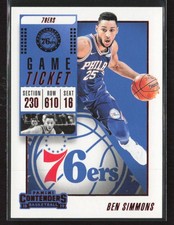 Ben Simmons 2018-19 Panini Contenders #15 Game Ticket Red Philadelphia 76ers